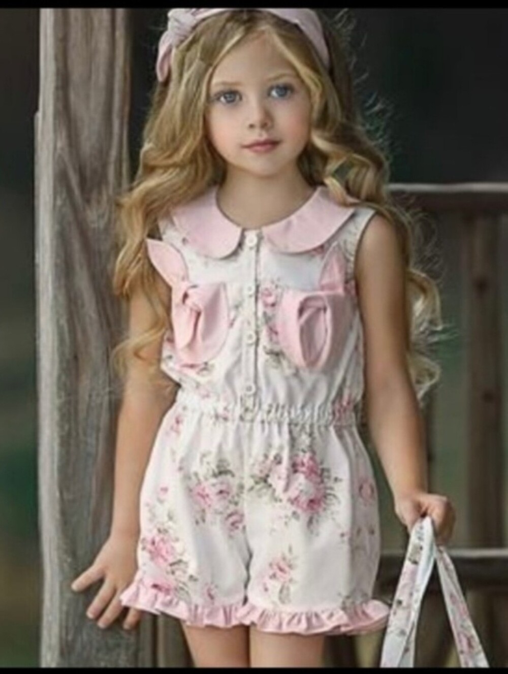 Dollcake Floral Ruffle Girls' Shorts Romper Size 4